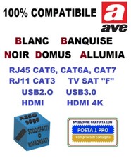 ave presa compatibile Dati rj45 Telefono rj11 HDMI USB TV cat6 cat7 keystone