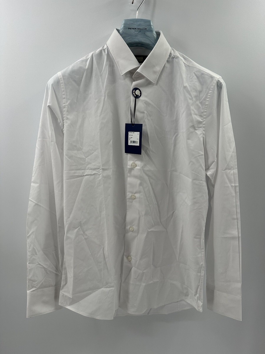 Cavalli Class By Roberto Cavalli White Button Down Shirt Size 16 Slim-fit  (A-4) | eBay