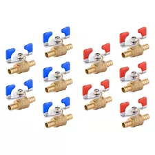 10 PCS 1/2" BARB PEX FULL PORT SHUT OFF  BALL VALVE HOT & COLD WATER, LEAD FREE