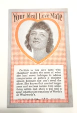 1941 Your Ideal Love Mate Arcade Vending Machine Exhibit Card