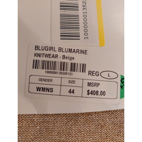 ¡NUEVO! Chaleco/encogimiento de hombros tejido dorado Blugirl de Blumarine, hecho en Italia. Talla S US $408 - Imagen 9 de 11