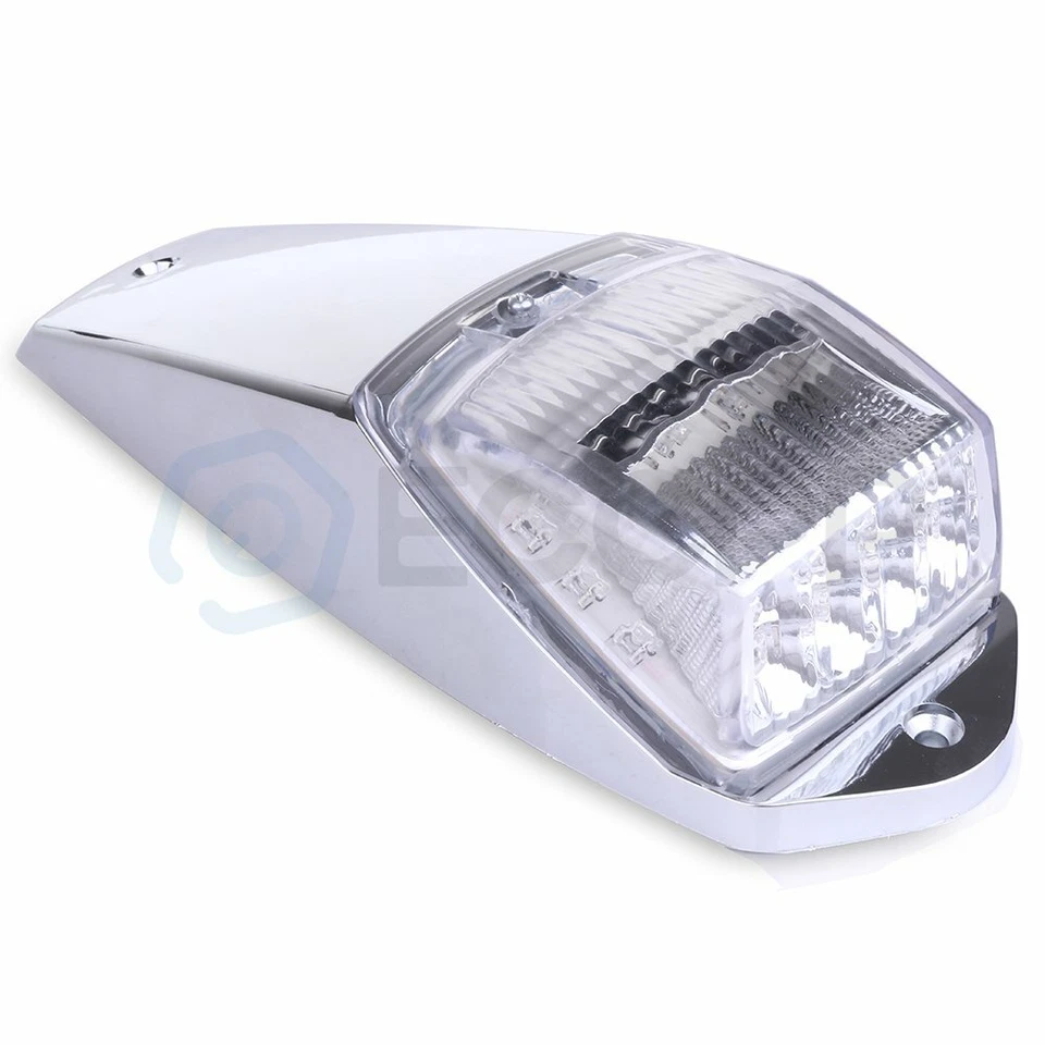 5x Luz de techo marcadora de cabina LED ámbar transparente 17 para semirremolque Peterbilt cromada 12v Foto 4 de 4