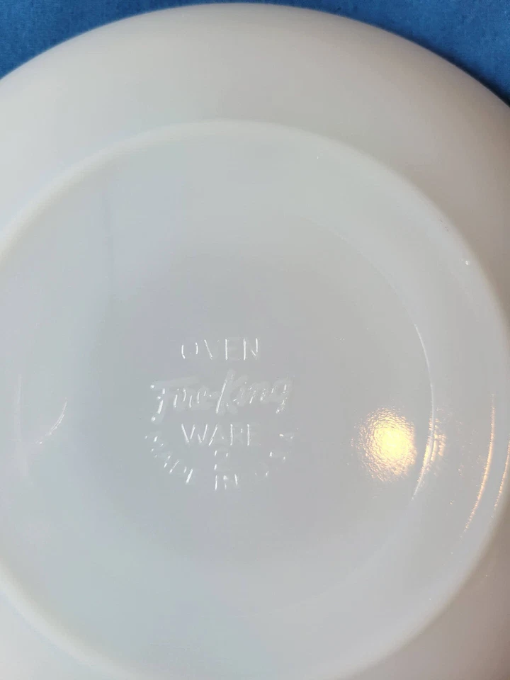 Juego de tazas y platillos de café vintage Fire King con patrón de flores azules Bonnie  Foto 4 de 4