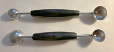 2 Vintage Ecko Double Ended Melon Ballers Black Handle USA Made