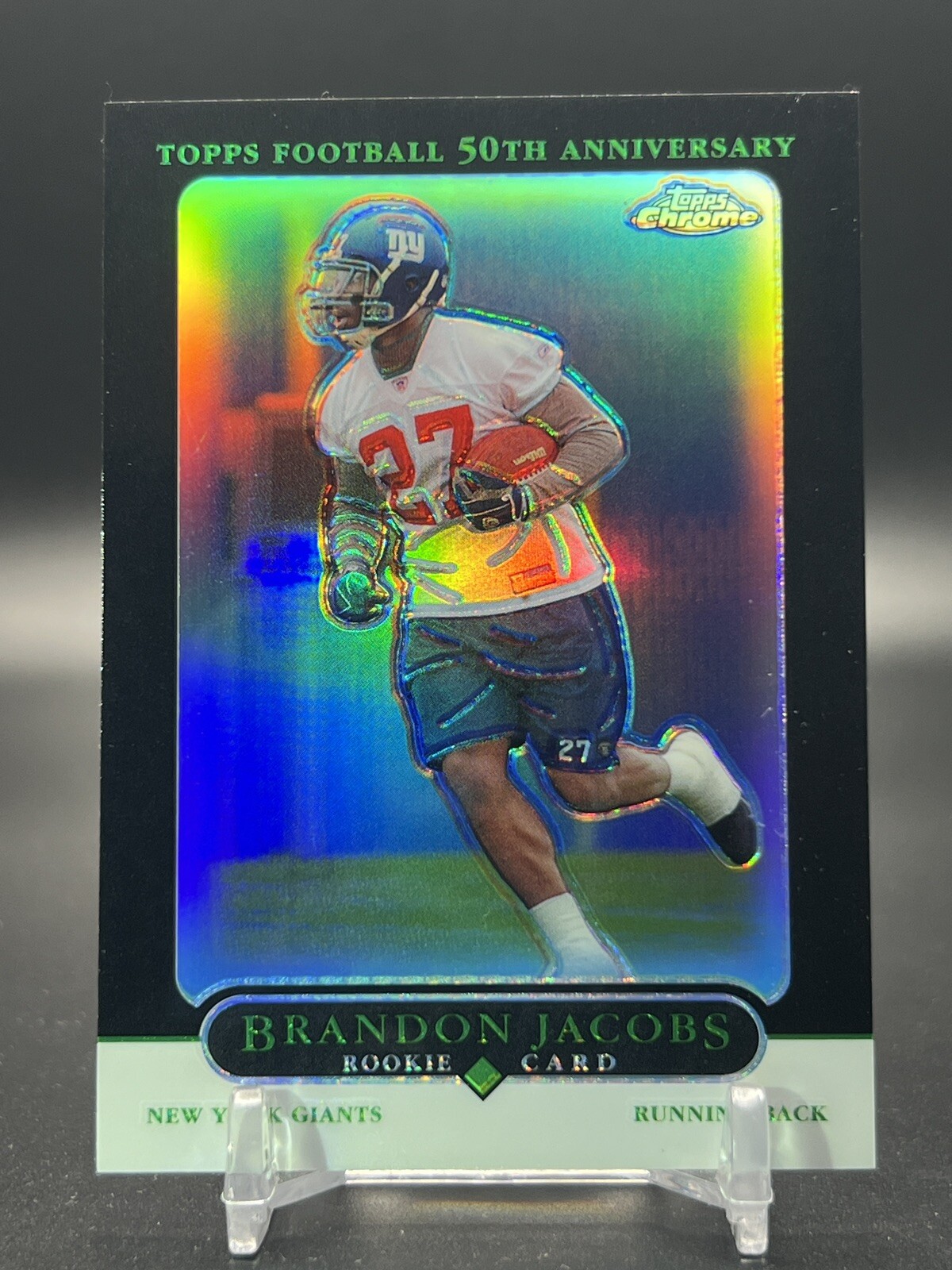 2005 Topps Chrome Brandon Jacobs Black Refractor Rookie RC /100 NY Giants