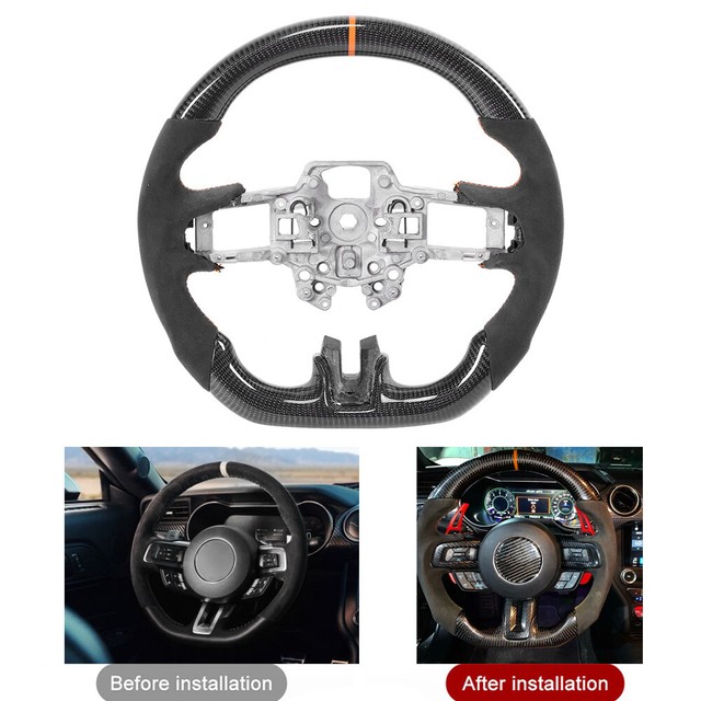 Carbon Fiber Steering Wheel For Ford Mustang EcoBoost GT Shelby GT350
