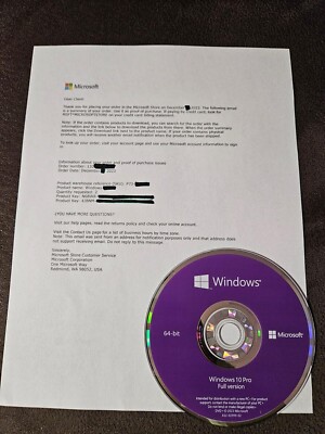 Ms Win 10 Pro 64 English DVD with Key | Full License [BRAND NEW]