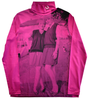 New RAF SIMONS x FRED PERRY Pop Pink ARCHIVAL PHOTO Print ROLLNECK