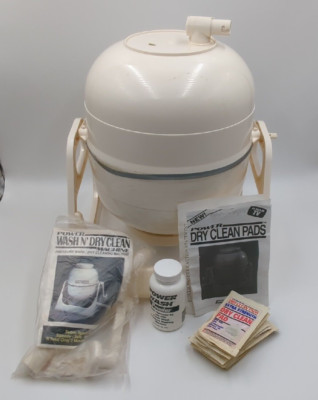Vintage POWER WASH N DRY CLEAN Machine Camping Portable Washing Green Prepper
