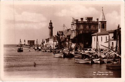 Old postcard AK Grau de Roi La Rive right LIGHTHOUSES (1219389)