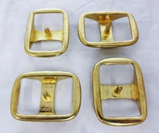 Lot of 4 Conway Buckles Solid Brass Heavy Duty Horse Tack Reins Sizes Wide Rim 