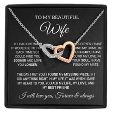 To My Wife Necklace, Gift For Wife, Anniversary Gift For Wife, Christmas Gifts