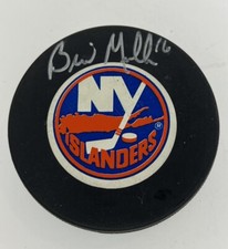 Brian Mullen Signed Autographed New York Islanders Vintage Puck