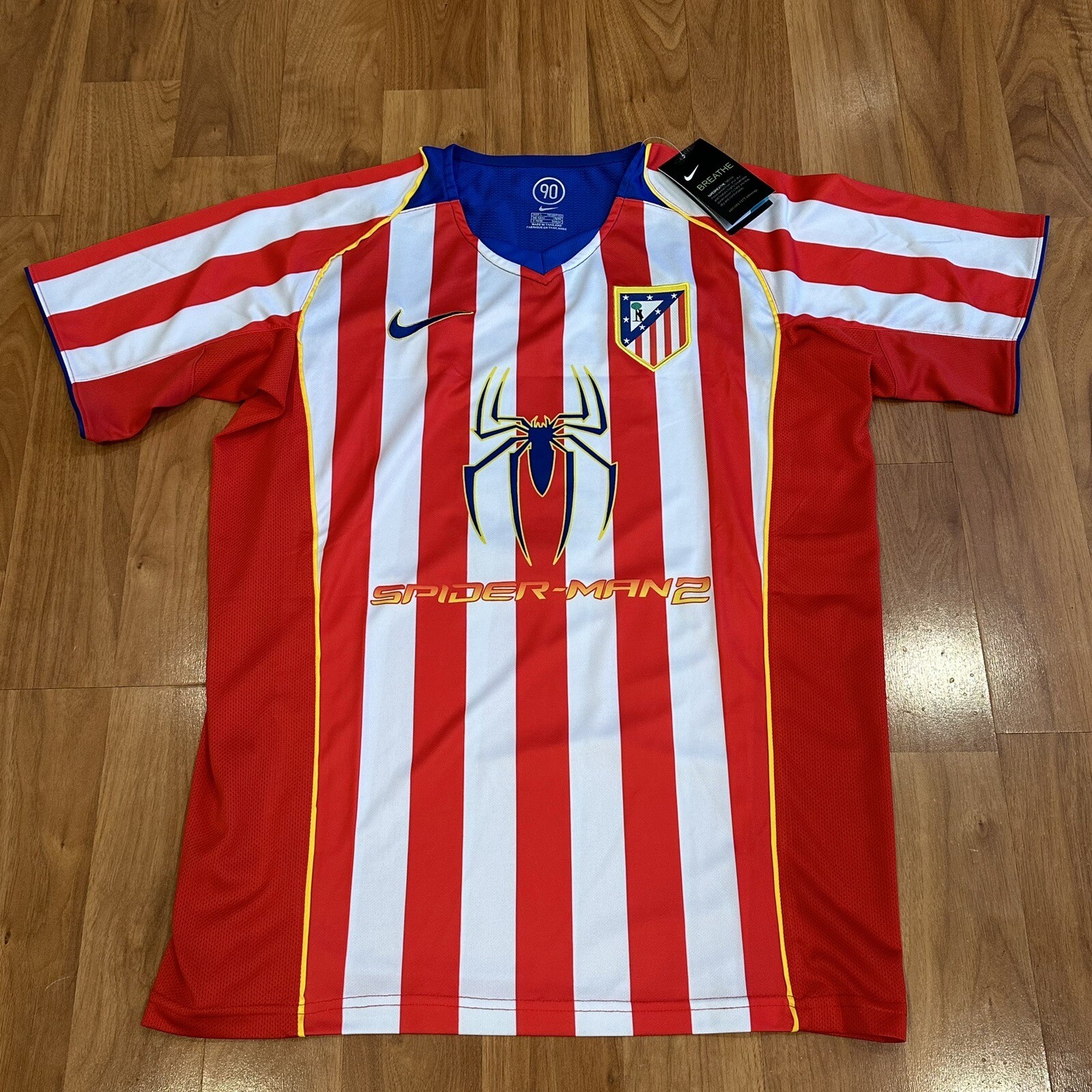 Atlético Madrid Fernando Torres SpiderMan 2 Jersey Size M Retro Soccer