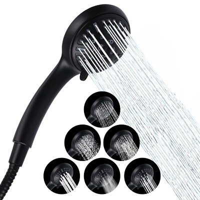 #ad High Pressure 9 Setting Handheld Shower Head with Stainless Steel Hose Shower $25.99
