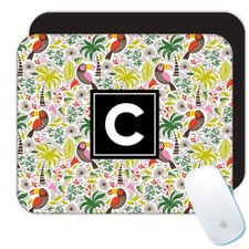 Tappetino mouse regalo: tucano arte moderna palma giungla foglie modello uccellino astratto