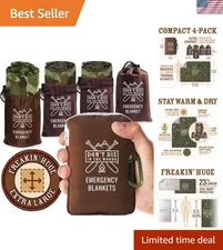 Freakin’ Huge Emergency Blankets 4-Pack | Extra-Large Thermal Mylar Protection