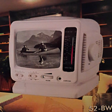 Spectra 52-BW 5in CRT B/W Portable TV 480i AM/FM Radio Battery 12V White