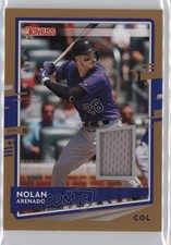 2020 Panini Donruss Donruss Materials Gold 16/25 Nolan Arenado #DM-NA o7m