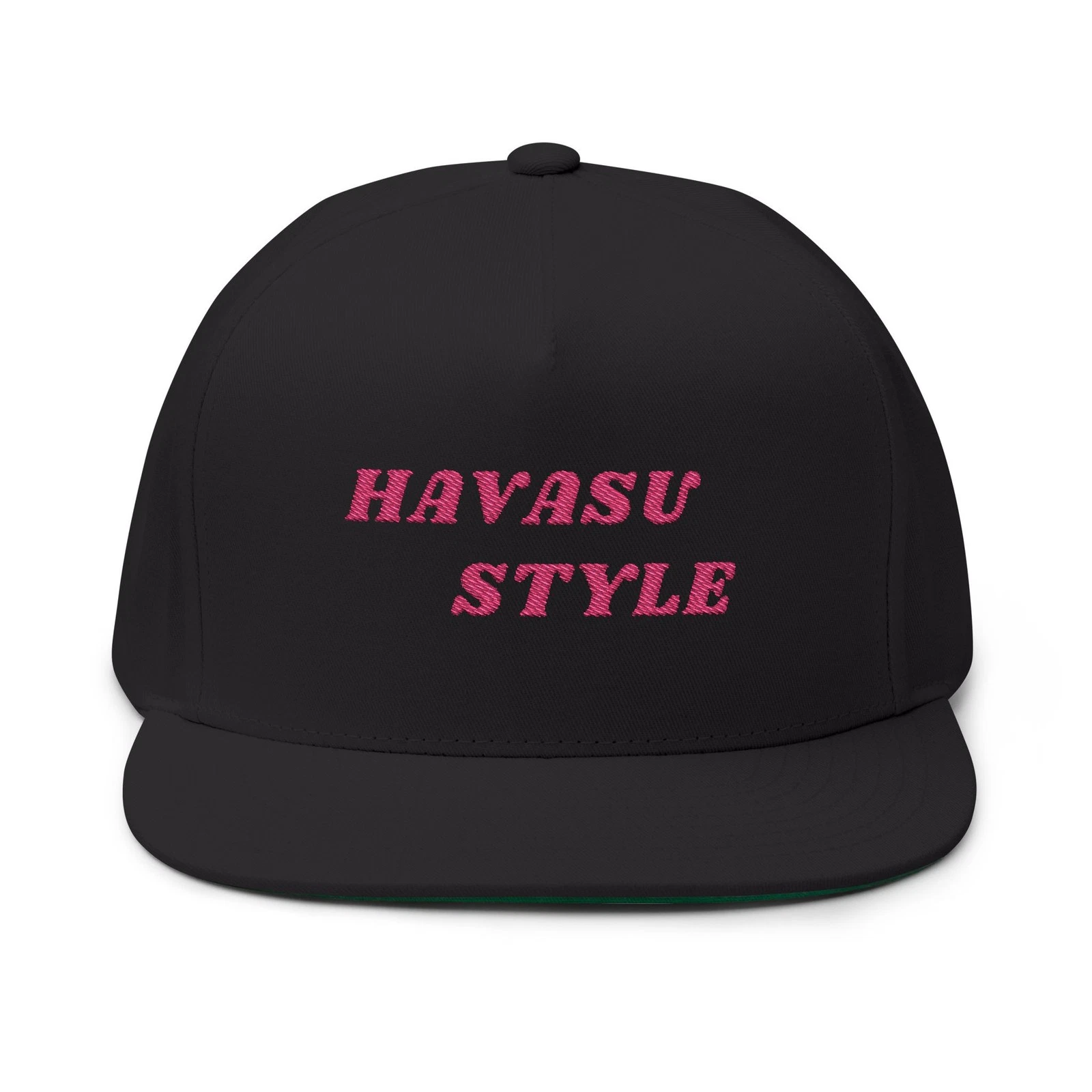 Flat Bill Snapback with Pink Embroidered Havasu Style, River Days, Lake Hat