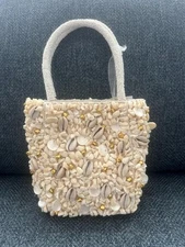 Seashell Beaded Mini Tote Bag Tik Tok Viral Handcrafted in India NWT