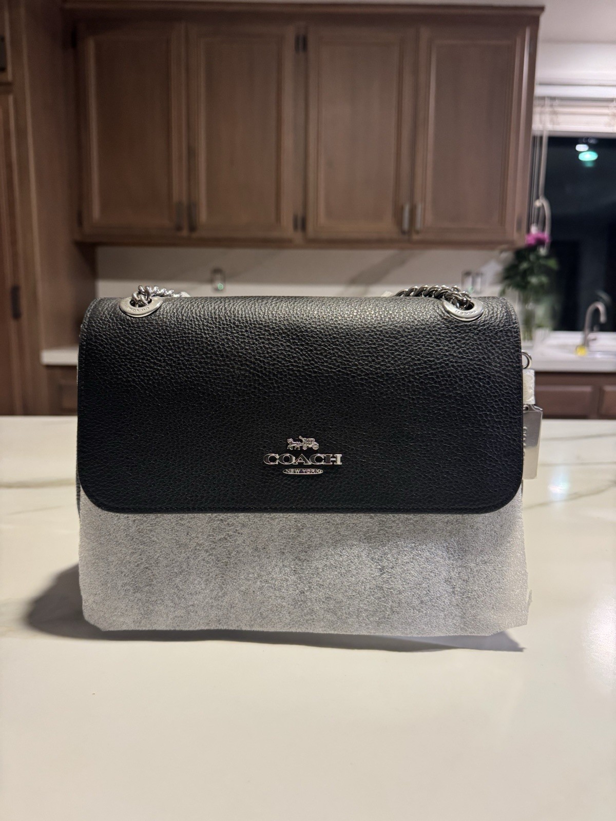 NWT Coach Klare Crossbody 25 Leather Bag Black/Silver