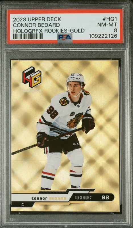 2023-24 Upper Deck - Connor Bedard - Hologrfx Gold Parallel (RC) - PSA 8