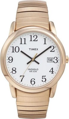Timex T2N090, Easy Reader, Men's, Goldtone Expansion Watch, Indiglo, Date
