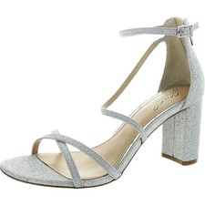 Jewel Badgley Mischka Devorah Heeled Sandal Silver JW4332-043 Women's Size 8