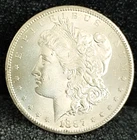 1887 S Morgan Dollar MS++in Grade White Coin Brilliant 100% Orig. FULL Feathers