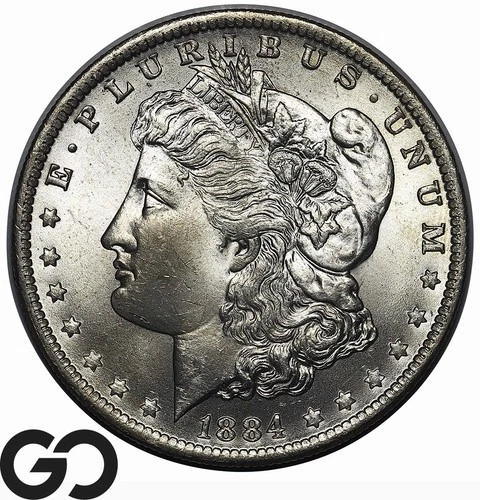 1884-O Morgan Silver Dollar Coin, Solid Gem BU++