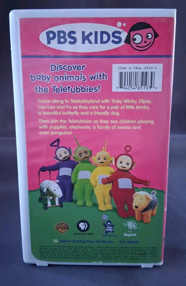 PBS KIDS Home Video Teletubbies VHS Baby Animals 2001 Bullet Case (Cat.88519) Foto 2 de 4