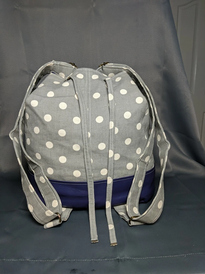RARE & UNIQUE KNICK-KNACK PATTY SACK, POLK-A-DOT & FAUX PURPLE LEATHER BACKPACK - Image 2 of 4