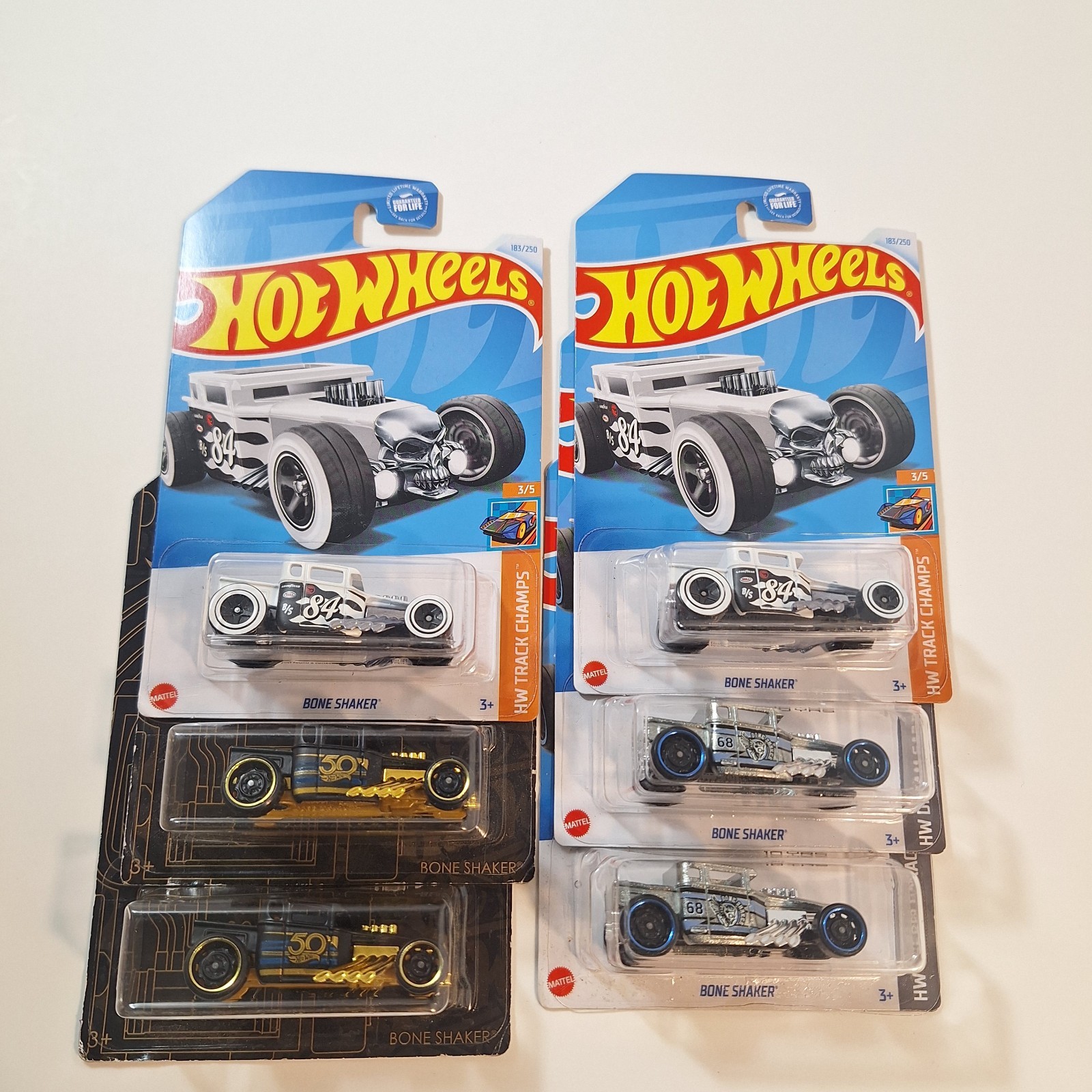 Hot Wheels Bone Shaker 50th  & Treasure Hunt & Zamac  Cards Aren't Perfect