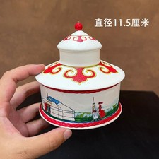 Scatola portagioie yurta mongola fatta a mano Mongolia interna souvenir 1 pz