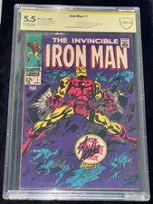 Iron Man #1 Marvel "5/1968" Comic Book Signed Stan Lee "Creator" Auto CBCS 5.5