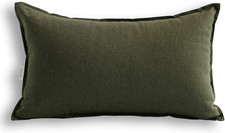 Cotton Linen Square Decorative Throw Pillow 20" X 12" Pack Of 1 Olive Green New