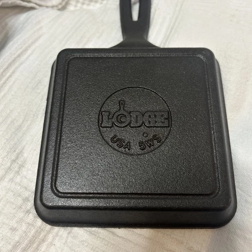Vintage LODGE 5.5" Square Cast Iron Skillet Frying Pan 5WS - Made in USA