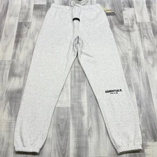✅Mens M Essentials Fear of God Gray/Light Oatmeal Sweatpants Joggers Drawstring