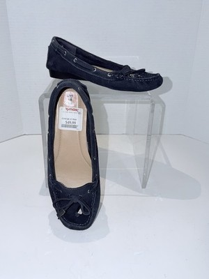 EUC Michael Kors Navy Blue Suede Loafers Flats Size 7 Tassels Classic Shoes