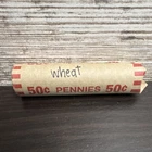 Lincoln Wheat Small Cent Roll Circulated 1957, 1943 End Coins Mixed Dates