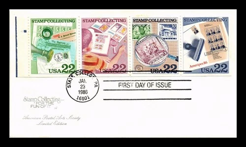 US COVER STAMP COLLECTING AMERIPEX 86 BOOKLET FDC HOUSE OF FARNAM CACHET