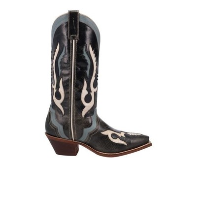Laredo Womens Honky Tonk Halo Leather Snip Toe Mid Calf Cowboy Boots