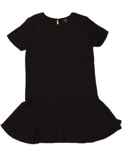 MOSSIMO Womens Drop Waist Dress UK 14 Medium Black Polyester OL01