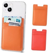2Pack Phone Wallet,Leather Phone Card Holder Adhesive Stick On Credit Card