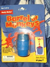 1998 Vintage Hasbro Mini Barrel of Monkeys Keychain Toy Basic Fun NIP