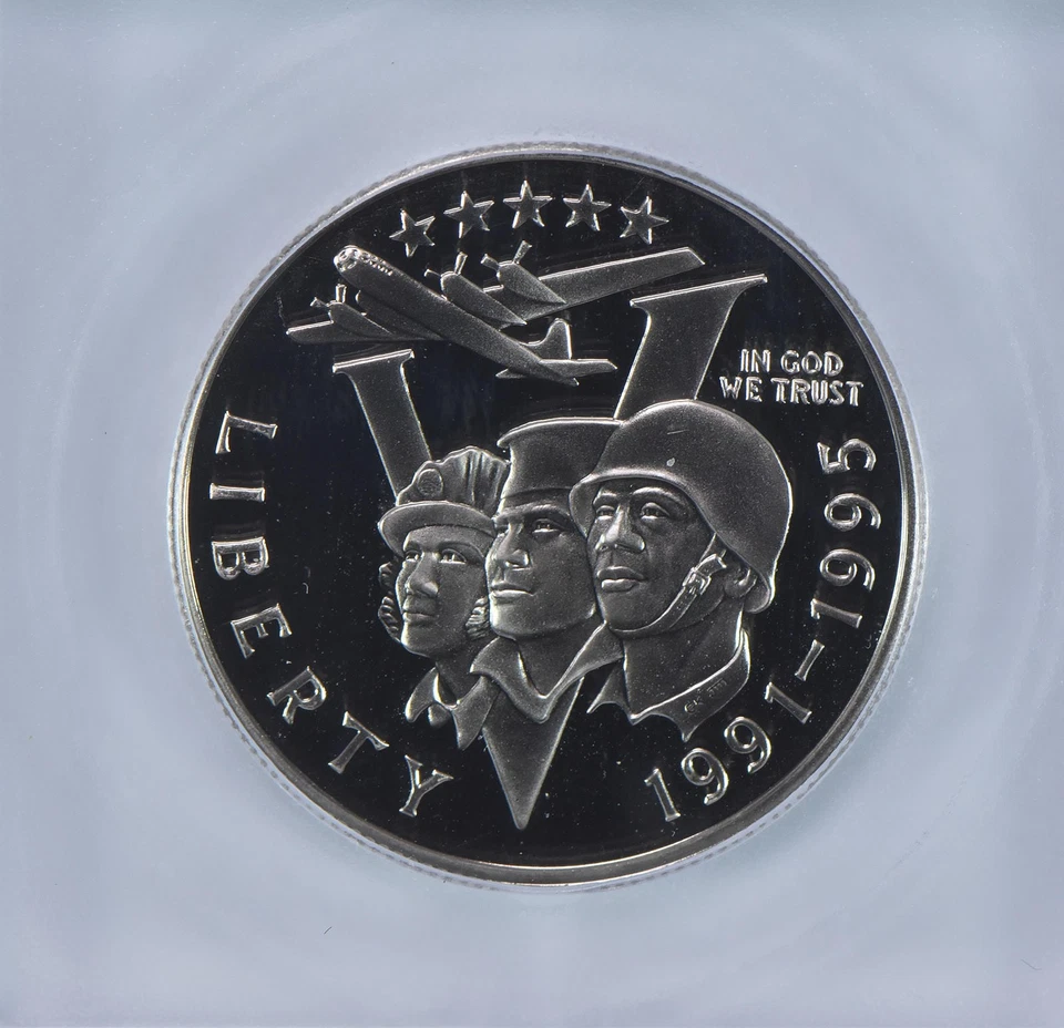 1991-95-P World War II Commemorative Half Dollar PR70 DCAM ICG *4133 - Image 3 of 4