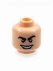 Lego Nougat Minifigure, Head Black Thick Eyebrows Sinister Smile Pattern