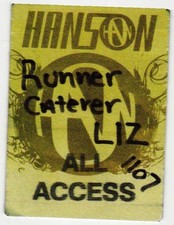 Vintage 1990s Hanson Concert Backstage Pass All Access