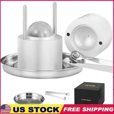 Ice Ball Press Kit 2.4 Inch Aluminum Ice Sphere Maker Whiskey Cocktail Party New